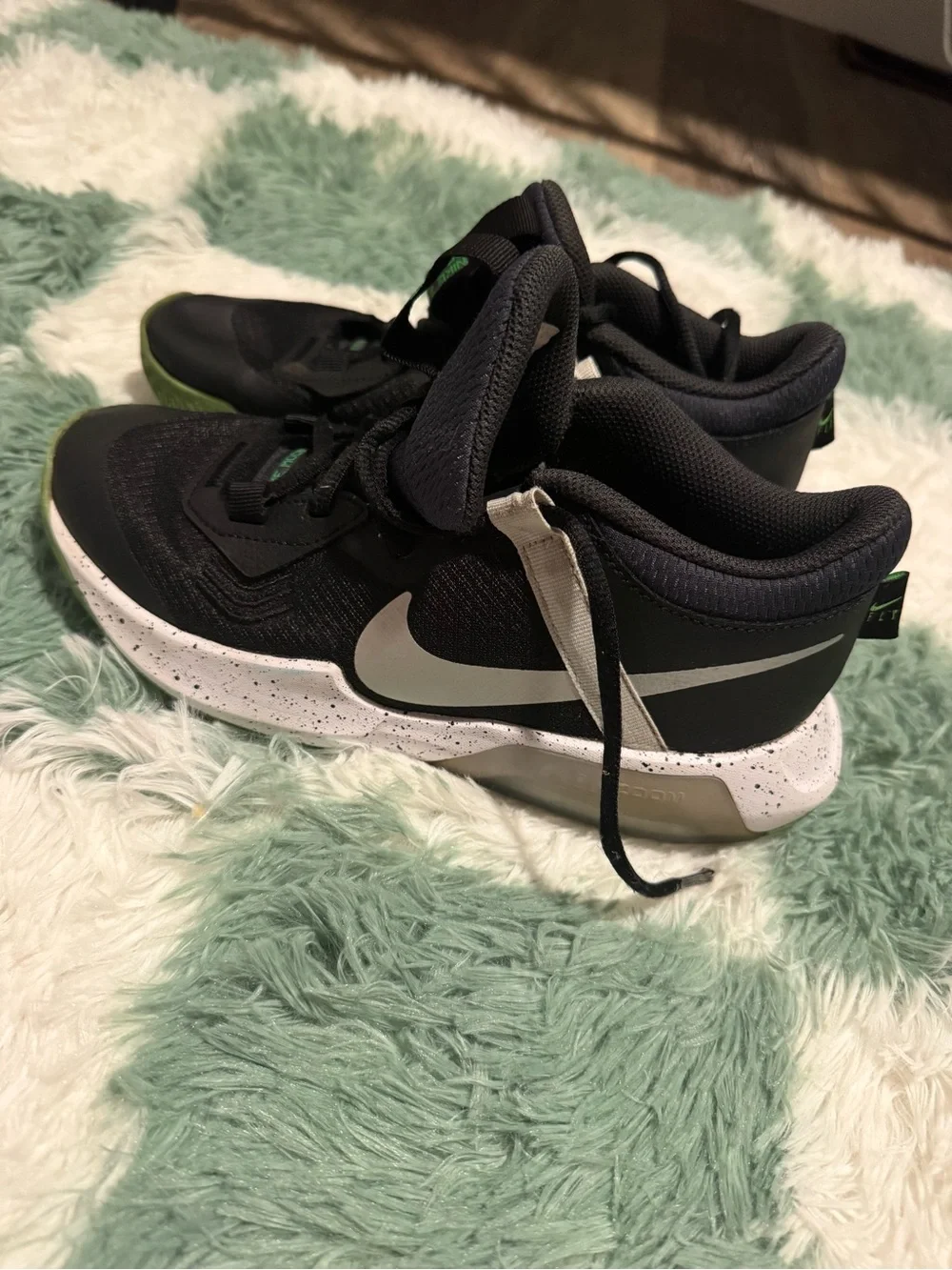 Nike Kids' Black, White and Green High-Top Sneakers